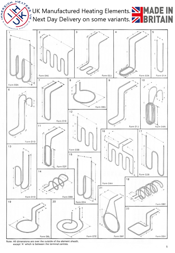 Formed Heating Element Power Ratings Heating Elements UK